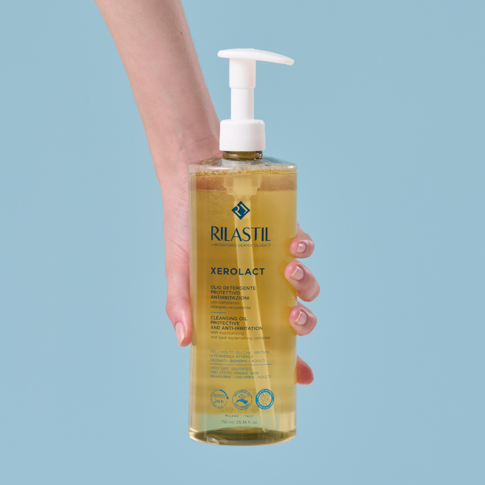 rilastil xerolact limpiador corporal en aceite 750 ml.